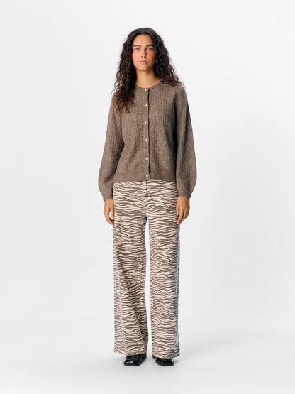 OBJOPHELIA L/S KNIT CARDIGAN REP Mellomgrå