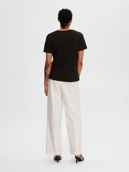 SLFMYESSENTIAL SS V-NECK TEE NOOS Sort