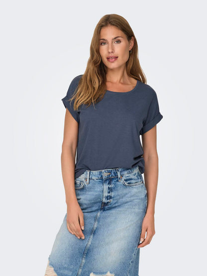 ONLMOSTER S/S O-NECK TOP NOOS JRS Mellomblå