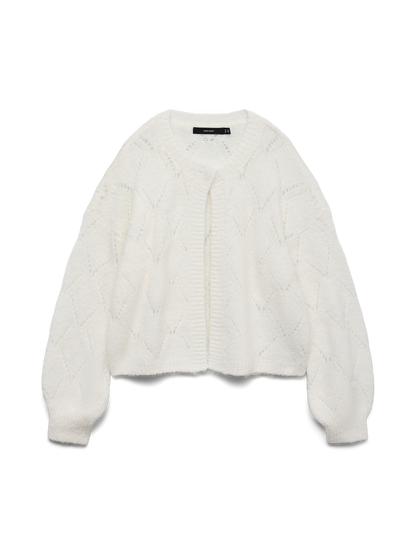 VMNOVAH LS BUTTON CARDIGAN EXP Klar Hvit
