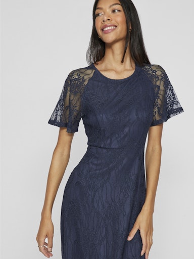 VIFEMMA S/S LACE DRESS - NOOS Navy Blazer