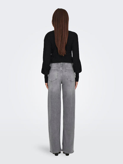 ONLMADISON BLUSH HW WID DNM REA0938 NOOS Lysegrå