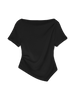 VMMILLE SS BOATNECK SHORT TOP JRS EX SB6 Sort