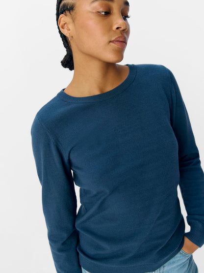 Objthess L/s O-Neck Knit Pullover Noos Mørkeblå