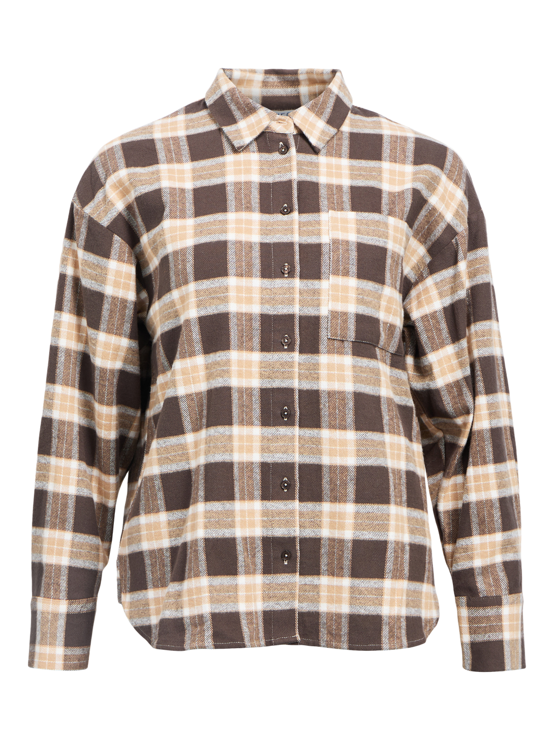 Objpetra L/s Re Shirt 141 Mørkebrun