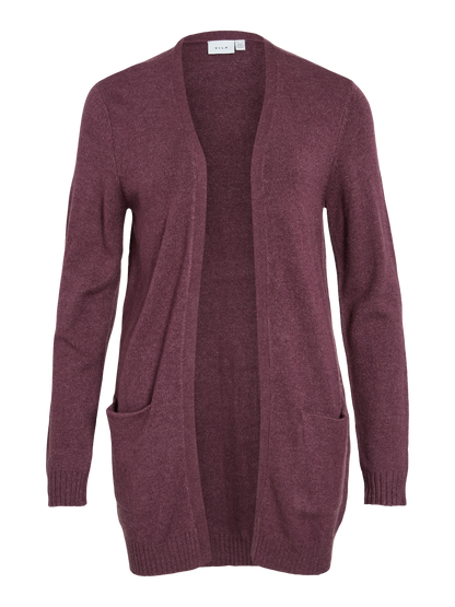 Viril Open L/s Knit Cardigan - Noos Mørkelilla