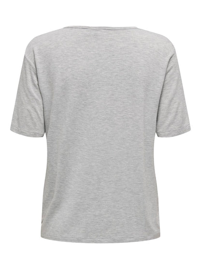 JDYMILA S/S O-NECK TOP JRS Lysegrå
