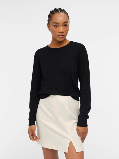 Objthess L/s O-Neck Knit Pullover Noos Sort