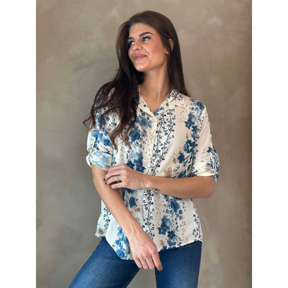 Floria bluse Jeansblå