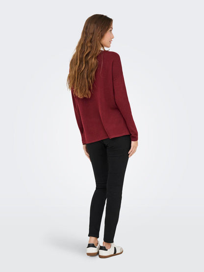 Onlamalio Life Ls V-Neck Knt Mørkelilla