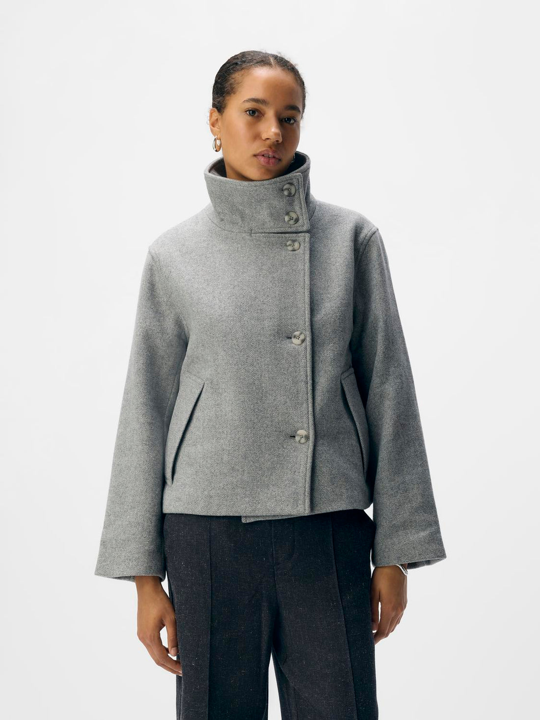 Objriki Re Short Jacket Noos Mellomgrå