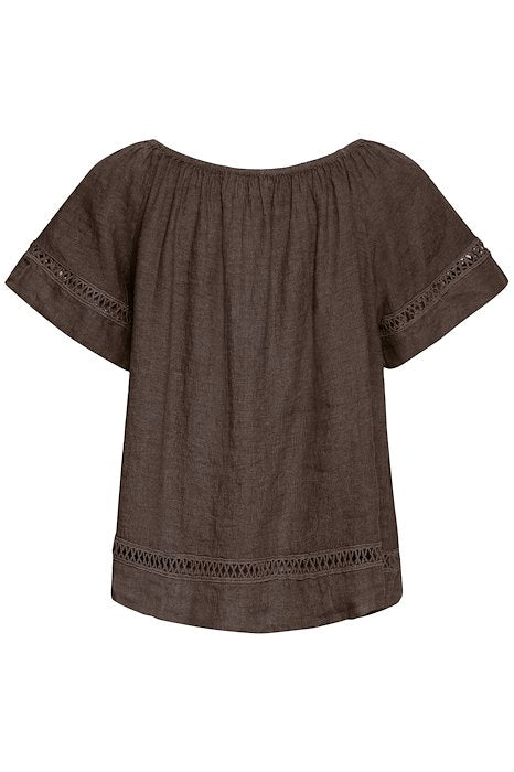 SBFONTANELLE SS BLOUSE Chocolate Brown