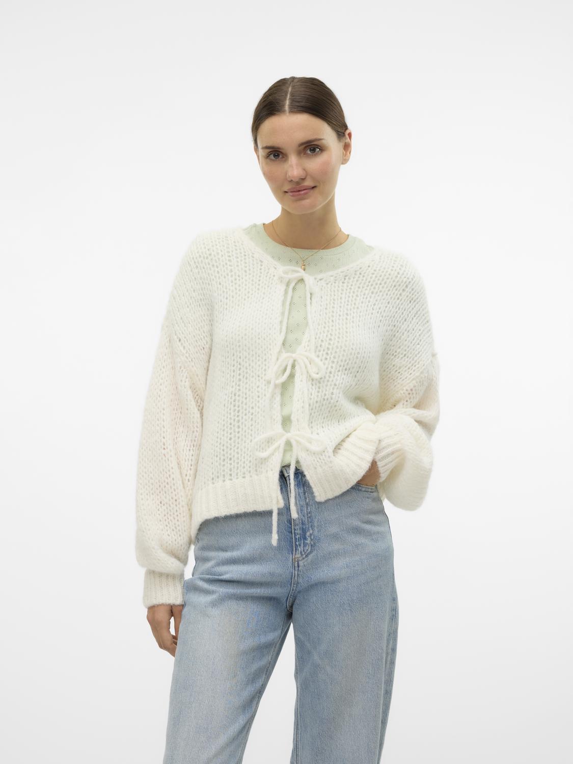 VMALOA LS BOW CARDIGAN GA EXP Klar Hvit