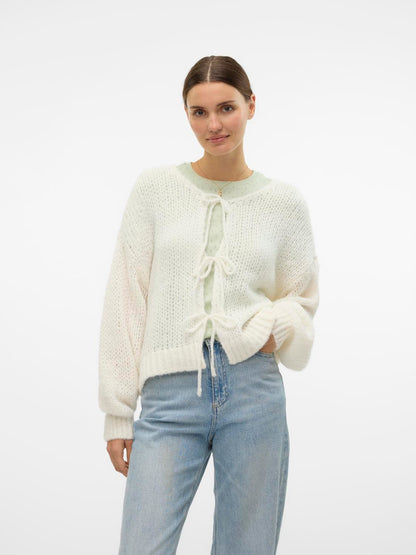 VMALOA LS BOW CARDIGAN GA EXP Klar Hvit