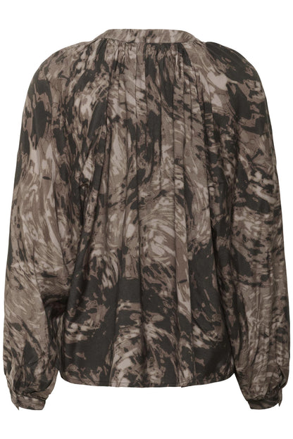 Kajamie Blouse Brown Graphic Print