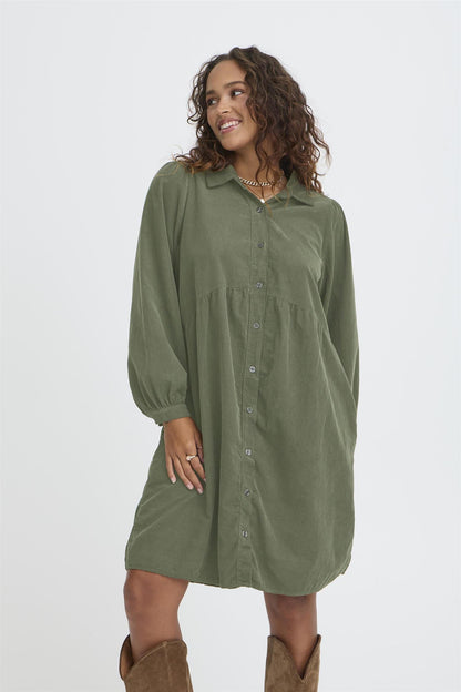 Sbladycord Dress Dusty Olive