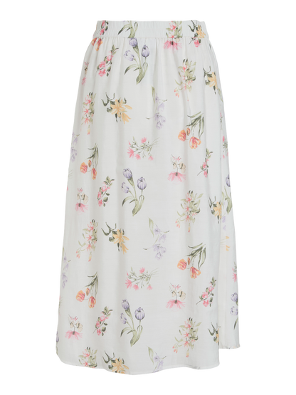 VIEDNANA FIR MIDI SKIRT/LN Klar Hvit