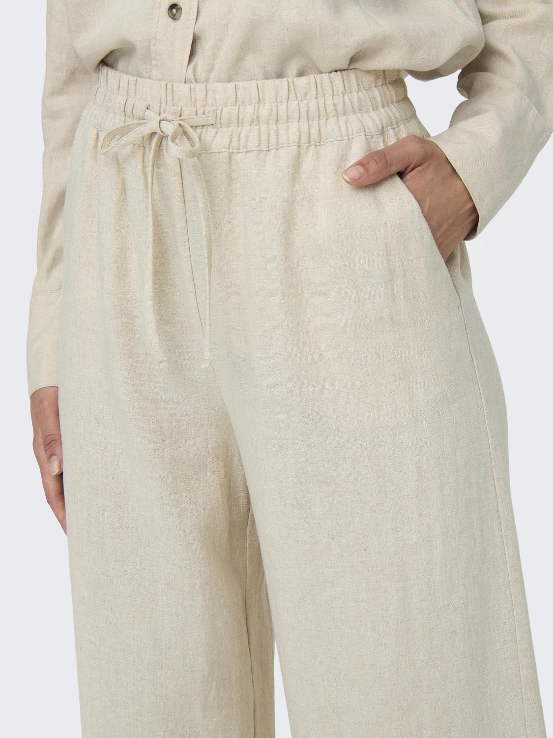 JDYSAY HW LINEN WIDE PANT WVN NOOS Lysegrå