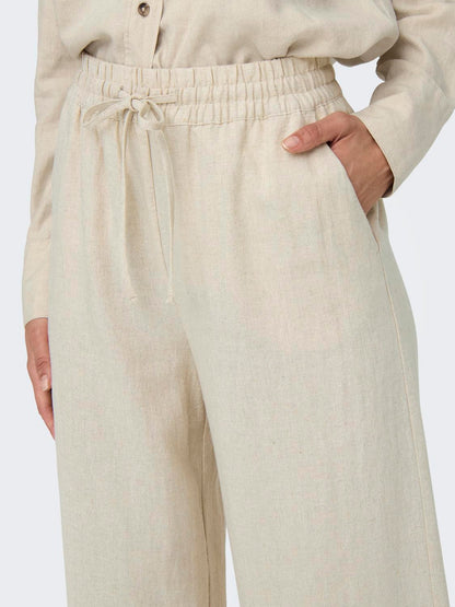 JDYSAY HW LINEN WIDE PANT WVN NOOS Lysegrå