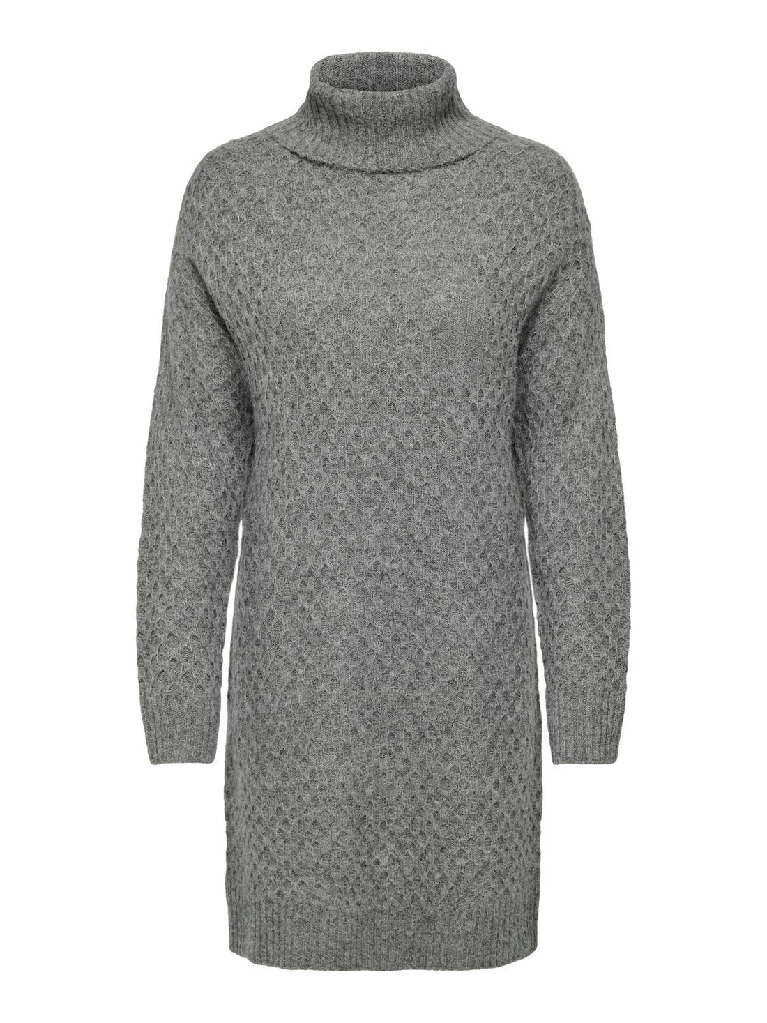 JDYBIGUM L/S COWL NECK DRESS KNT Mellomgrå