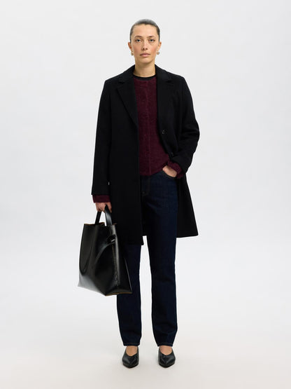 Slflulu New Ls Knit Cardigan Noos Mørkelilla