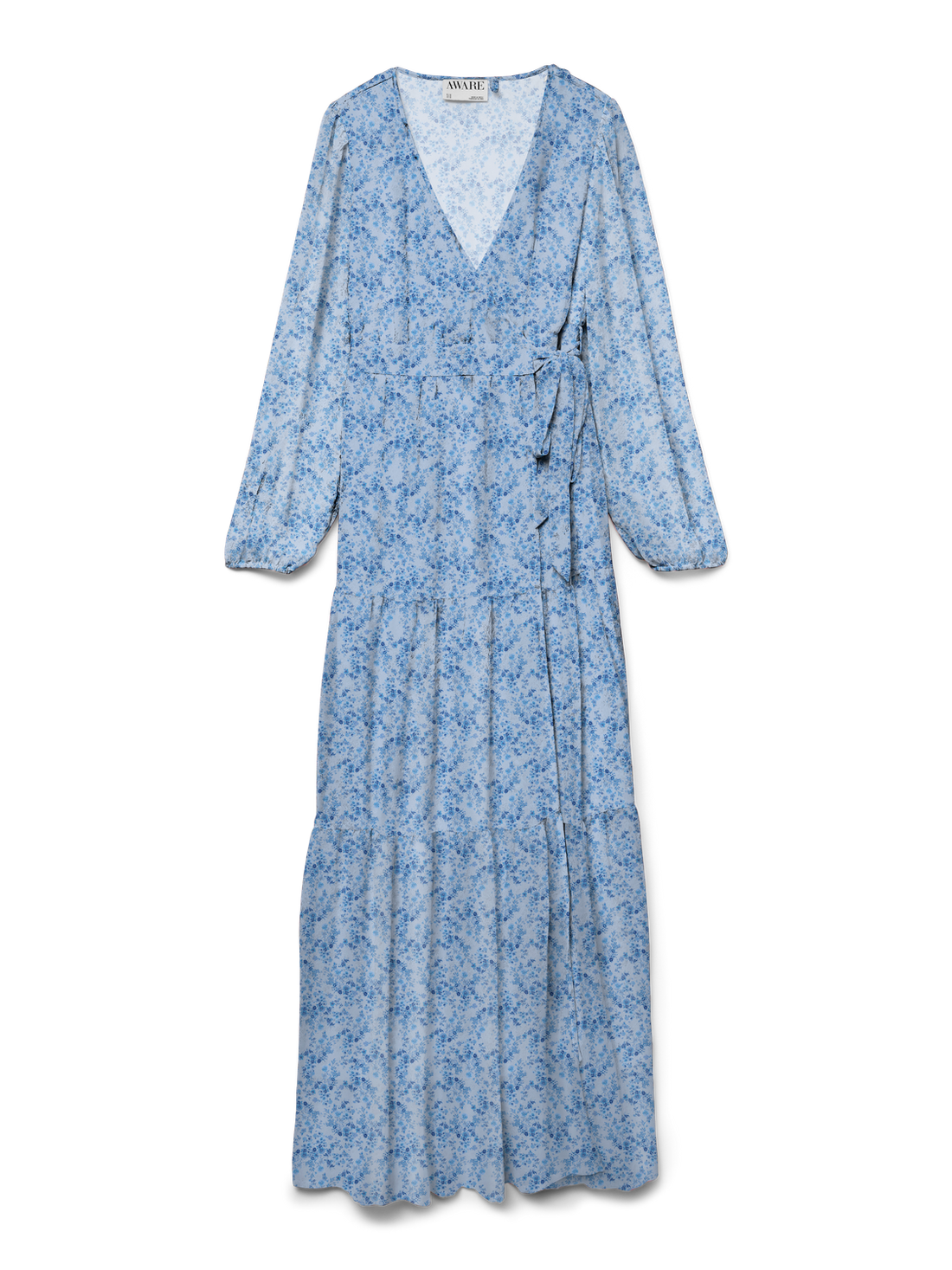 AWAUDORA LS LONG WRAP DRESS Blå