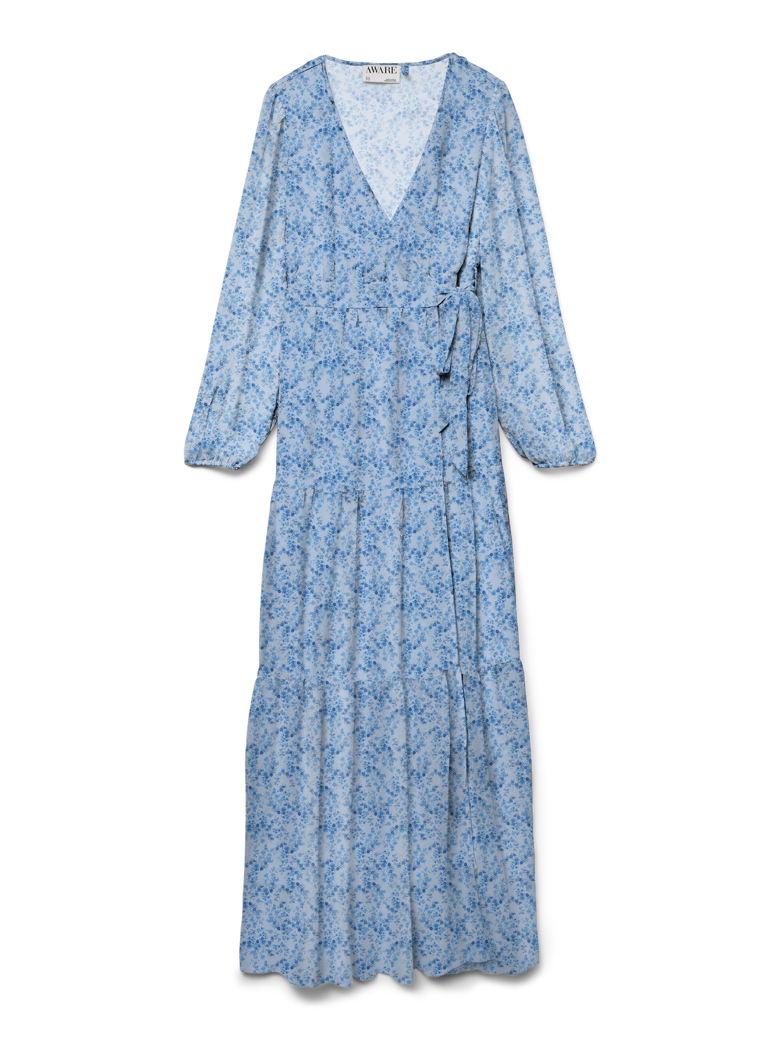 AWAUDORA LS LONG WRAP DRESS Blå