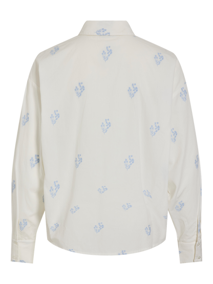 VIHOLMA EMBRODIERY L/S LOOSE SHIRT Klar Hvit