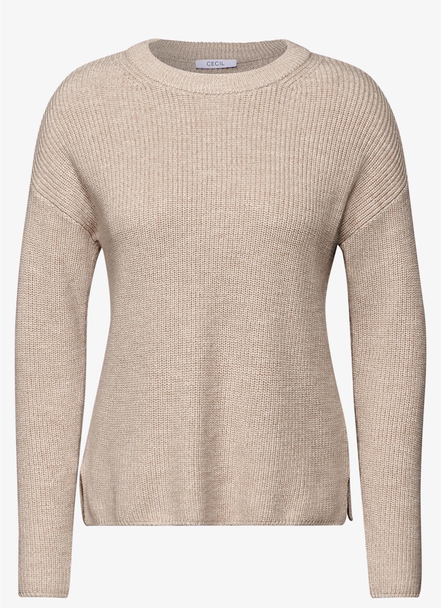 MOULINE RIB SWEATER Beige