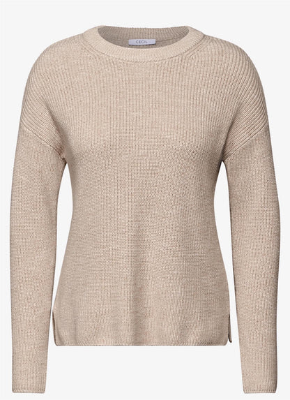 MOULINE RIB SWEATER Beige