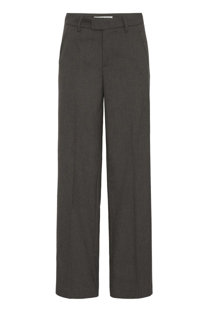 Pzbindy Melange Hw Pant Wide Leg Espresso Melange