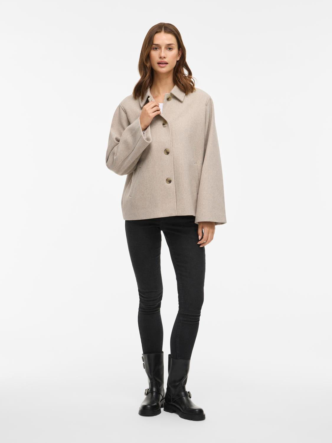 Viclaudia L/s Jacket- Noos Lysebrun