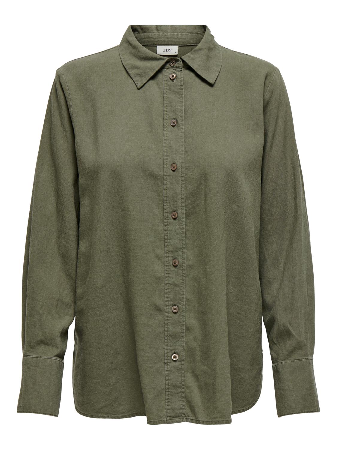 JDYSAY L/S LINEN LOOSE SHIRT WVN NOOS Mellomgrønn
