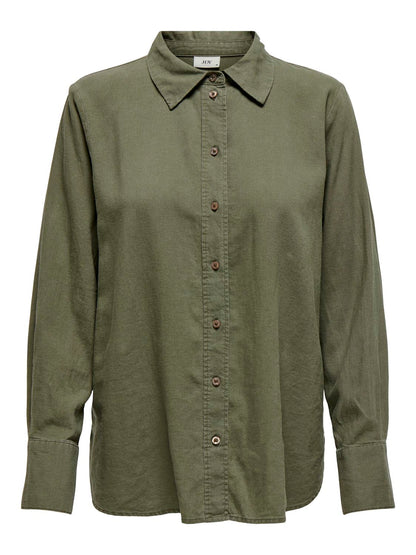 JDYSAY L/S LINEN LOOSE SHIRT WVN NOOS Mellomgrønn