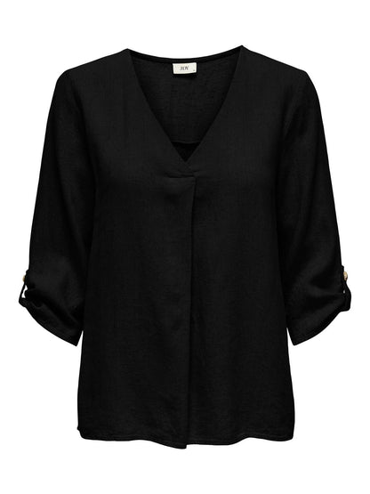 JDYSAY 3/4 LINEN V-NECK TOP WVN DIA Sort