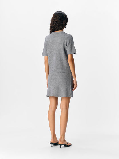 Objviola Ss Re O-Neck Cardigan Div Mellomgrå