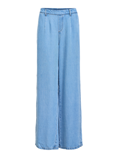 OBJFRAME LISA WIDE MW PANTS NOOS Lyseblå