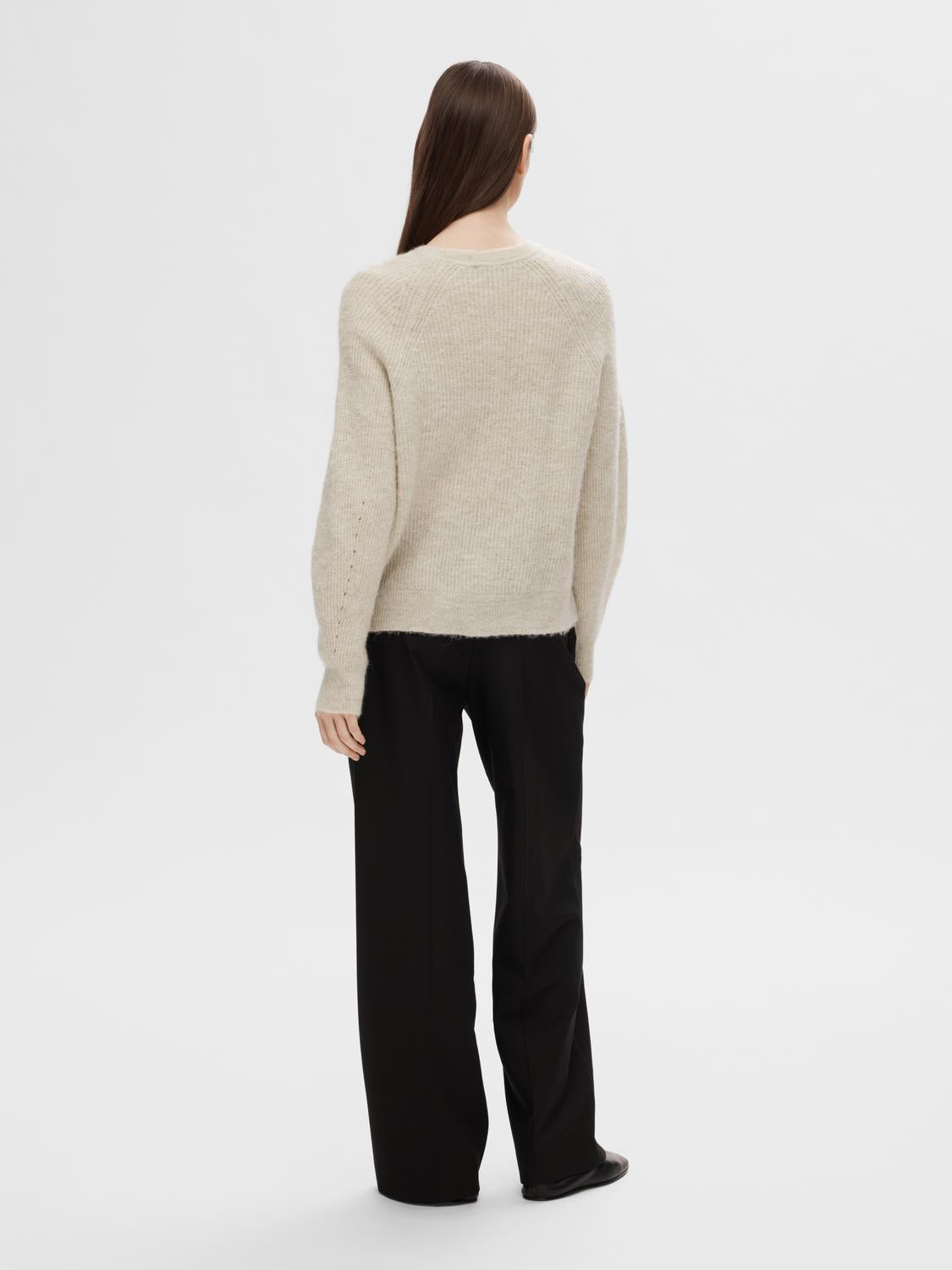 Slflulu Ls Knit Short Cardigan Noos Lysegrå