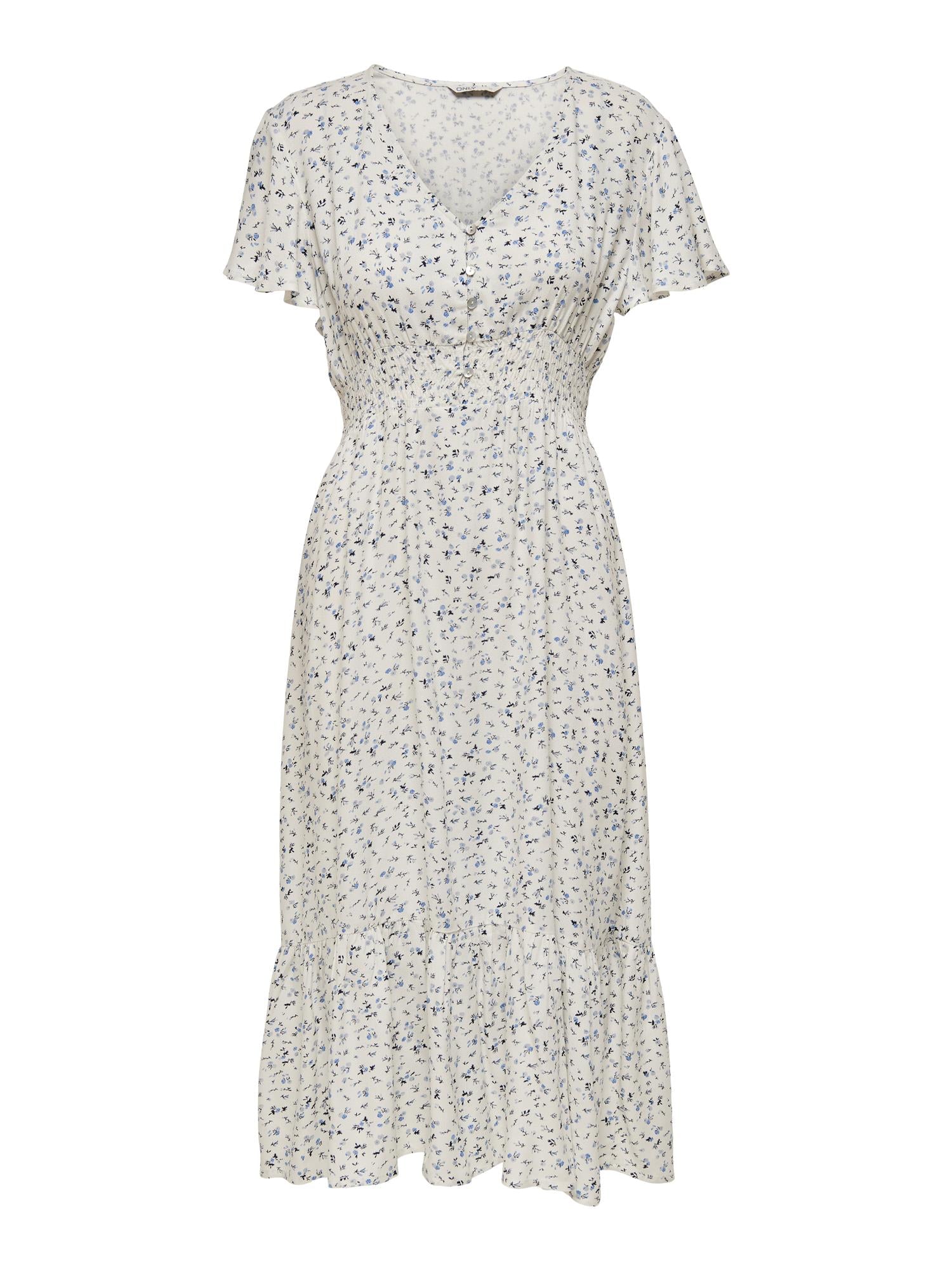 ONLMARIANNE LIFE S/S MIDI DRESS WVN Hvit