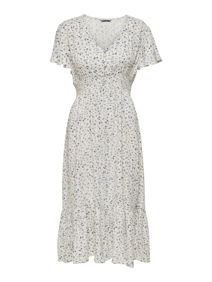 ONLMARIANNE LIFE S/S MIDI DRESS WVN Hvit