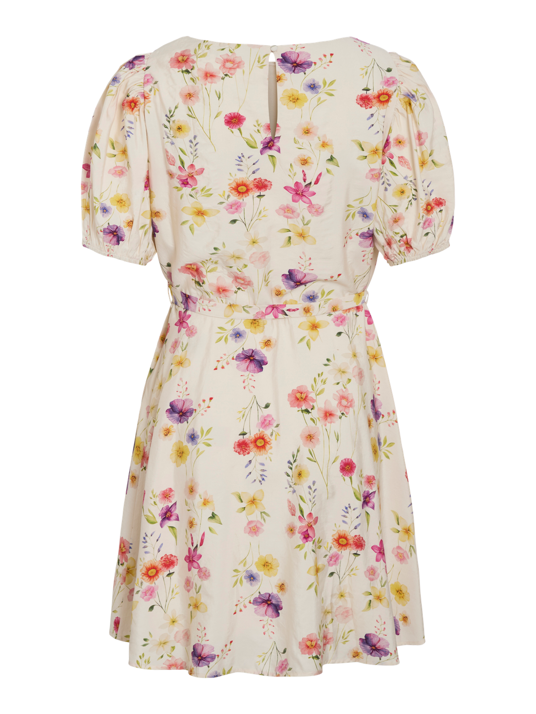 VIALINIA BOATNECK 2/4 SHORT DRESS/DC/LN Klar Hvit