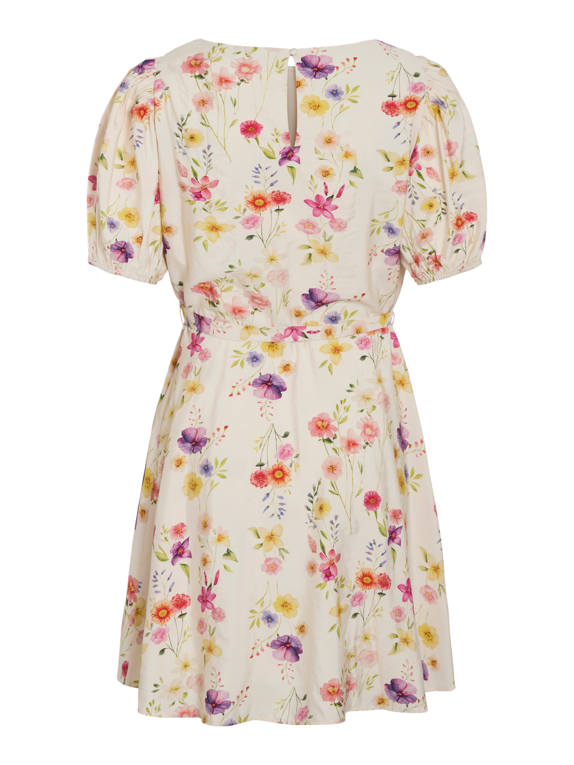 VIALINIA BOATNECK 2/4 SHORT DRESS/DC/LN Klar Hvit
