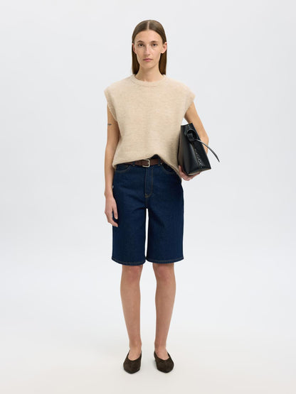 Slflulu Sl Knit Vest Lysegrå