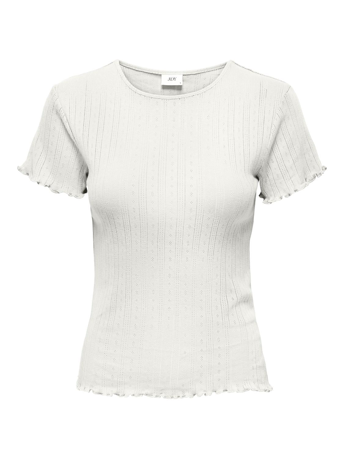 JDYSALSA LIFE S/S O NECK TOP JRS DIA Hvit