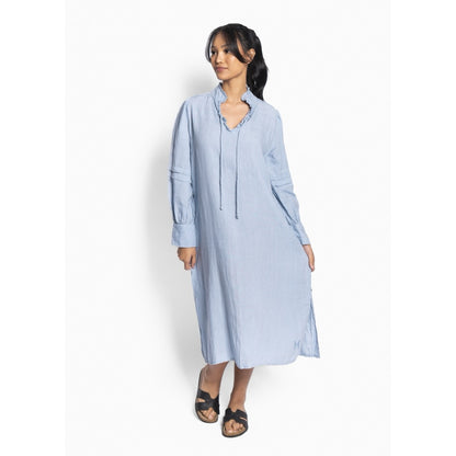 SARI Linen Dress Blå