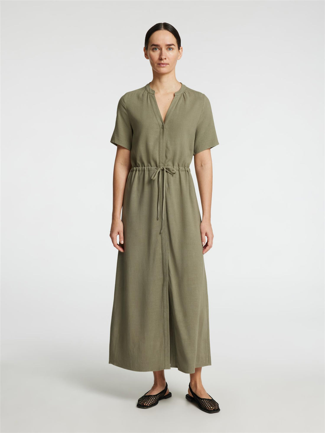 SLFVIVA-DAMINA SS ANKLE SUN DRESS NOOS Grønn