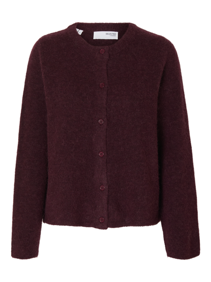 Slflulu New Ls Knit Cardigan Noos Mørkelilla