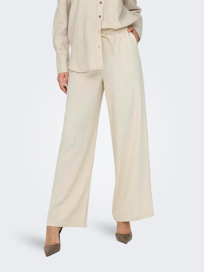 JDYSAY HW LINEN WIDE PANT WVN NOOS Lysegrå