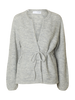 Slfsia Ras Ls Knit Belt Cardigan Lysegrå