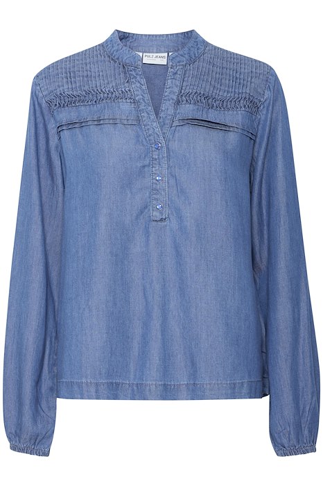 PZGAJA LS Blouse Medium Blue Denim